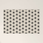 Midcentury Molecules Atomic Retro Dot Pattern Black and Almond Cream Welcome Mat Gallery Image 1