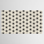 Midcentury Molecules Atomic Retro Dot Pattern Black and Almond Cream Tablecloth Gallery Image 2
