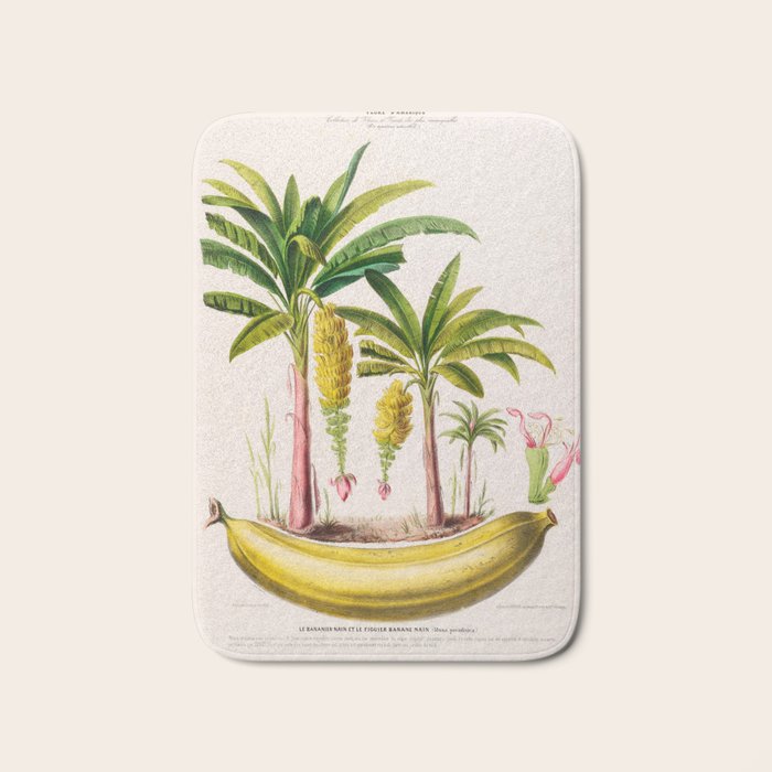 Banana from "Flore dâAmÃ©rique" by Ãtienne Denisse, 1840s Bath Mat Gallery Image 1