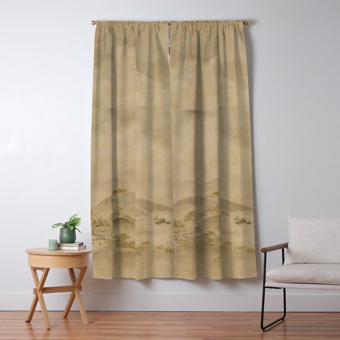 Japanese Edo Period Landscape Scroll of Mount Fuji - Kano Tanyu Window Curtain Gallery Image 5