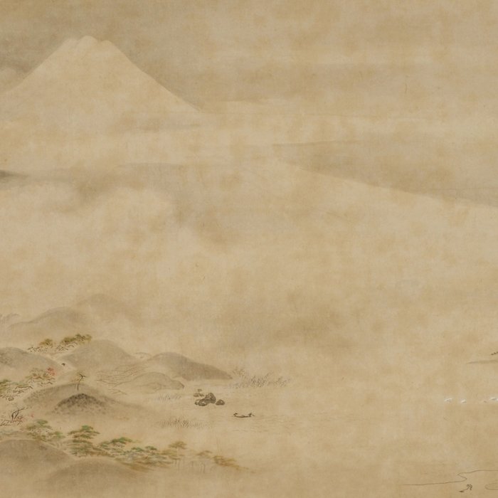 Japanese Edo Period Landscape Scroll of Mount Fuji - Kano Tanyu Coffee Mug Gallery Image 2