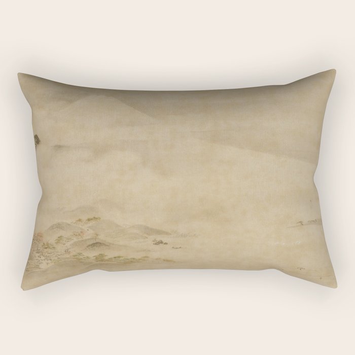 Japanese Edo Period Landscape Scroll of Mount Fuji - Kano Tanyu Rectangular Pillow Gallery Image 1