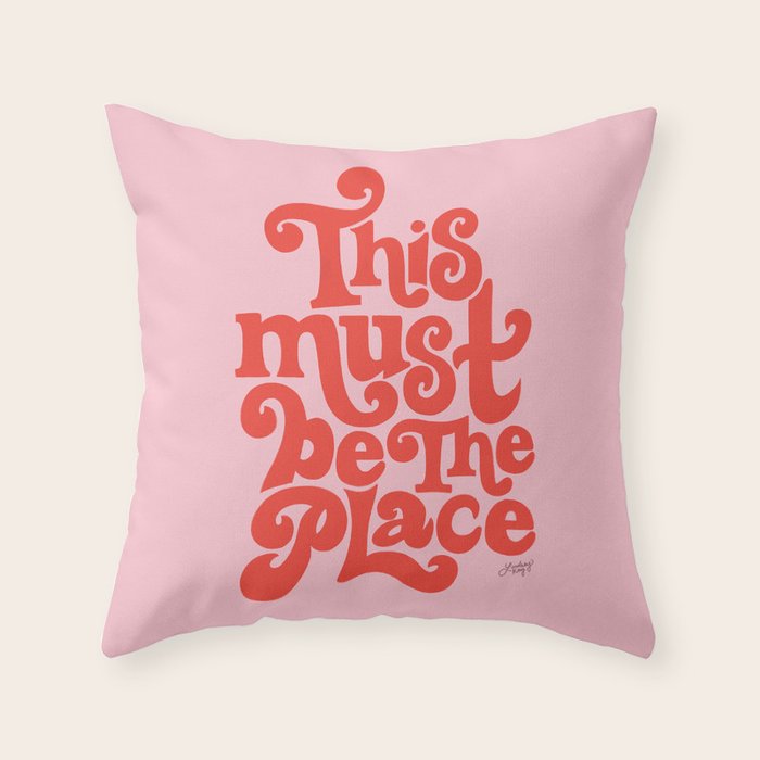 This Must Be The Place (Pink/Red Palette) Throw Pillow Gallery Image 6