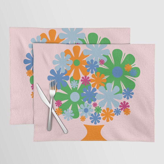 Bloom Retro Flowers in Vase Placemat Gallery Image 1