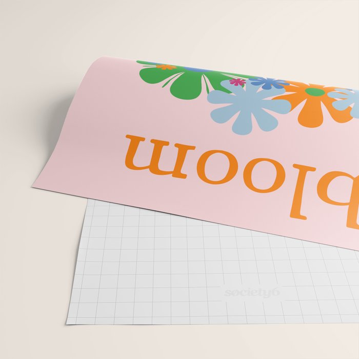 Bloom Retro Flowers in Vase Wrapping Paper Gallery Image 2