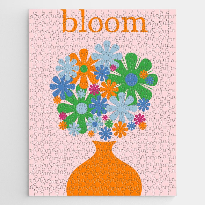 Bloom Retro Flowers in Vase Jigsaw Puzzle Gallery Image 1
