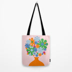 Bloom Retro Flowers in Vase Tote Bag Gallery Image 2
