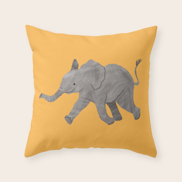 Baby Elephant Throw Pillow Gallery Image 1