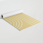 Minimal Line Curvature XXVIII Butter Yellow Mid Century Modern Arch Abstract Yoga Mat Gallery Image 2