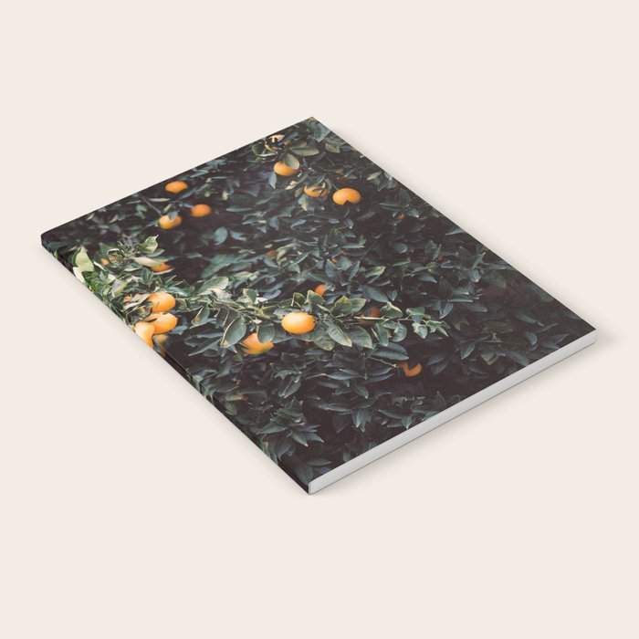 Oranges | Moody colorful travel photography | Botanical green wall with oranges Notebook Gallery Image 2