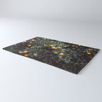 Oranges | Moody colorful travel photography | Botanical green wall with oranges Rug Gallery Image 3