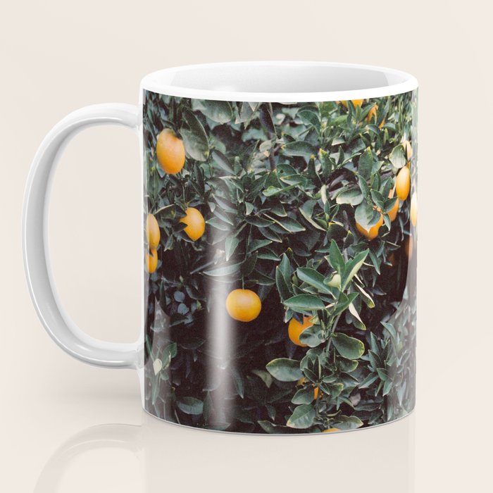 Oranges | Moody colorful travel photography | Botanical green wall with oranges Coffee Mug Gallery Image 3