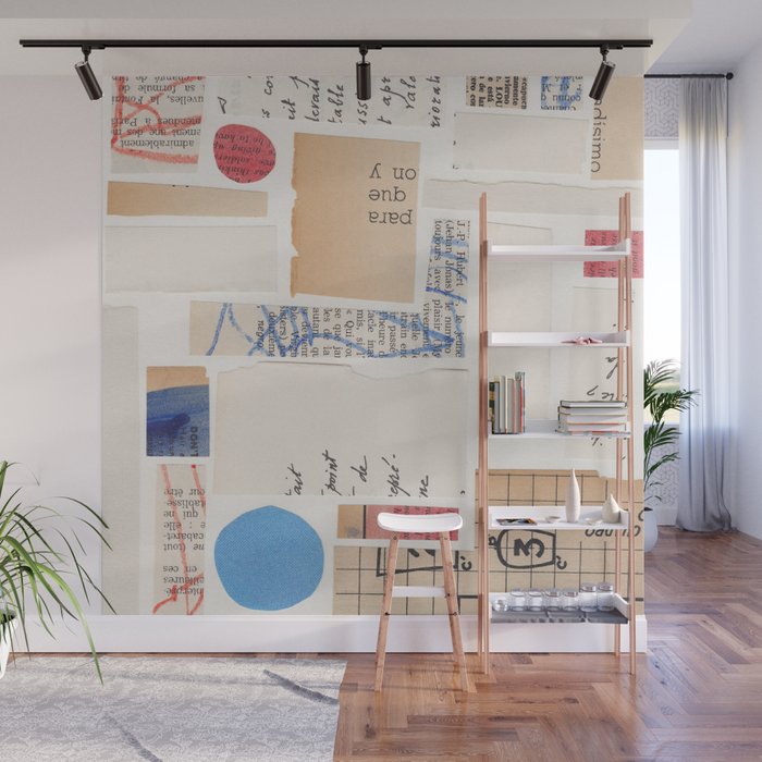 Abstract Mixed Media Collage #1 Wall Mural Gallery Image 1