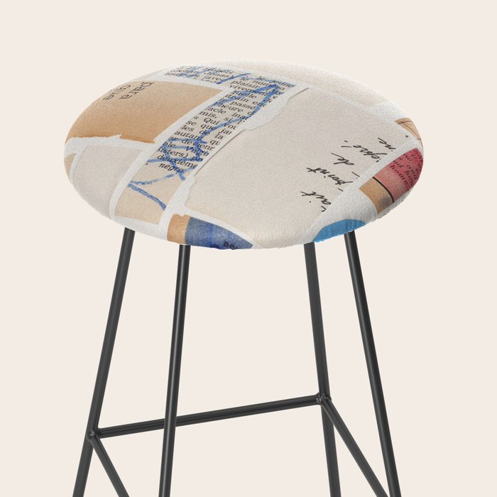 Abstract Mixed Media Collage #1 Stool Gallery Image 2