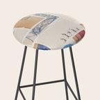 Abstract Mixed Media Collage #1 Stool Gallery Image 2