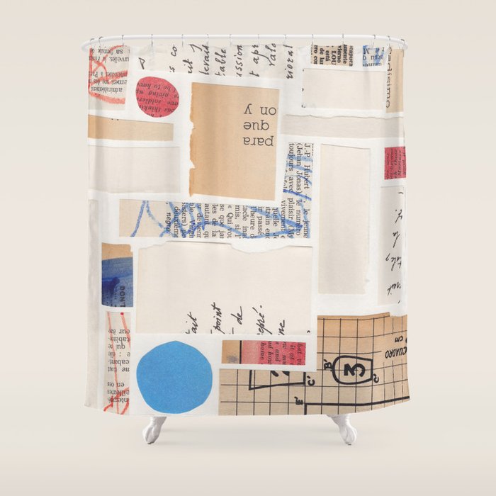 Abstract Mixed Media Collage #1 Shower Curtain Gallery Image 1