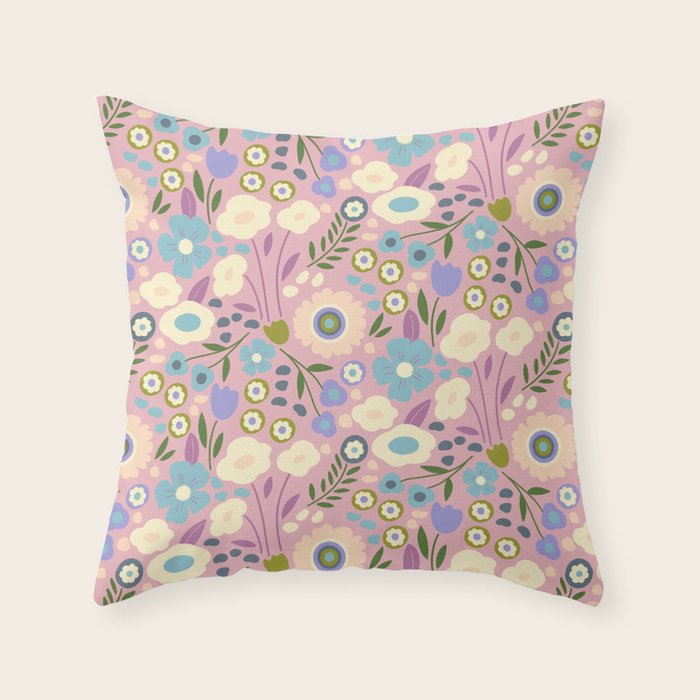 Whimsy Floral  Throw Pillow Gallery Image 6