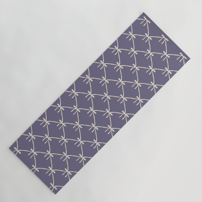 Bows & Ribbons Pattern XXXIII Neutral Lavender Purple Yoga Mat Gallery Image 1