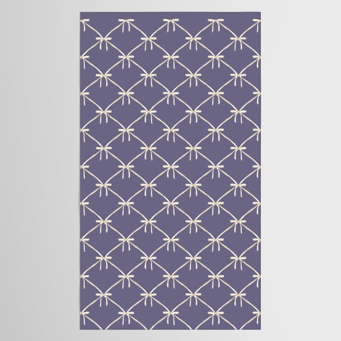 Bows & Ribbons Pattern XXXIII Neutral Lavender Purple Tablecloth Gallery Image 2