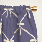 Bows & Ribbons Pattern XXXIII Neutral Lavender Purple Window Curtain Gallery Image 2