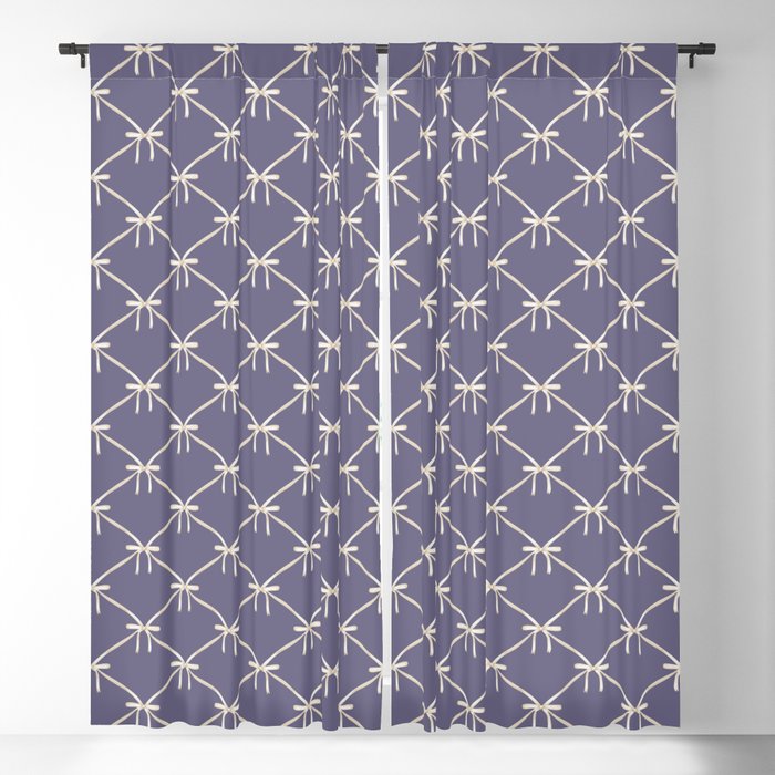 Bows & Ribbons Pattern XXXIII Neutral Lavender Purple Window Curtain Gallery Image 5