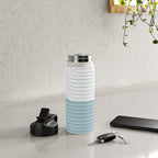 Two Tone Line Curvature XV Sky Blue Modern Arch Abstract Water Bottle Gallery Image 4