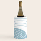 Two Tone Line Curvature XV Sky Blue Modern Arch Abstract Wine Chiller Gallery Image 3