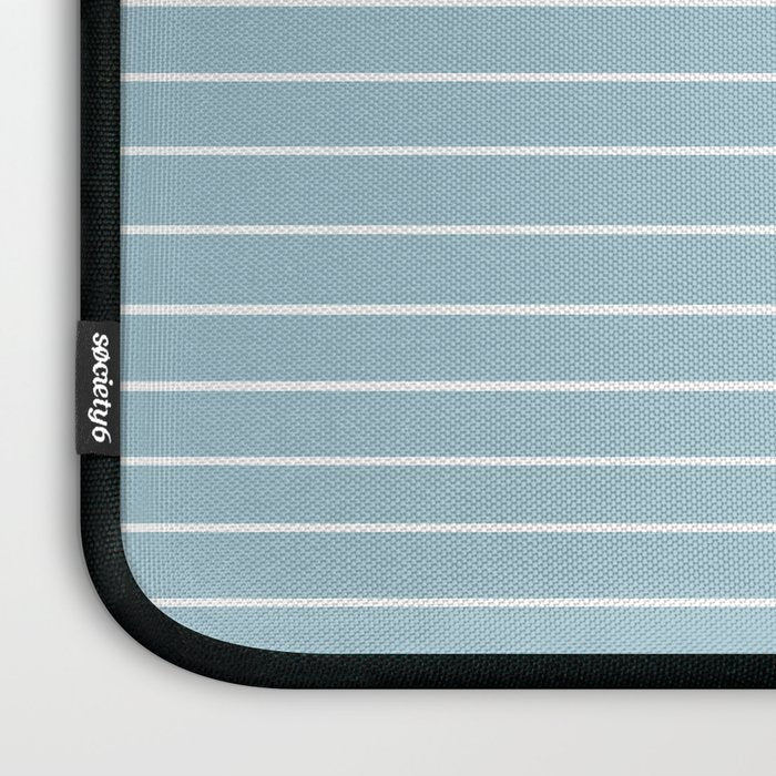 Two Tone Line Curvature XV Sky Blue Modern Arch Abstract Laptop Sleeve Gallery Image 3