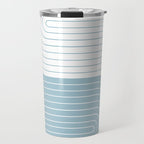 Two Tone Line Curvature XV Sky Blue Modern Arch Abstract Travel Mug Gallery Image 1