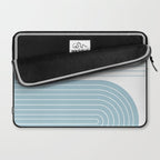 Two Tone Line Curvature XV Sky Blue Modern Arch Abstract Laptop Sleeve Gallery Image 2