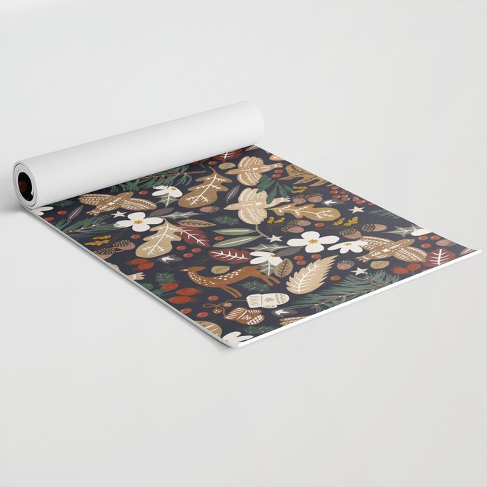 Christmas night forest ornaments Yoga Mat Gallery Image 2
