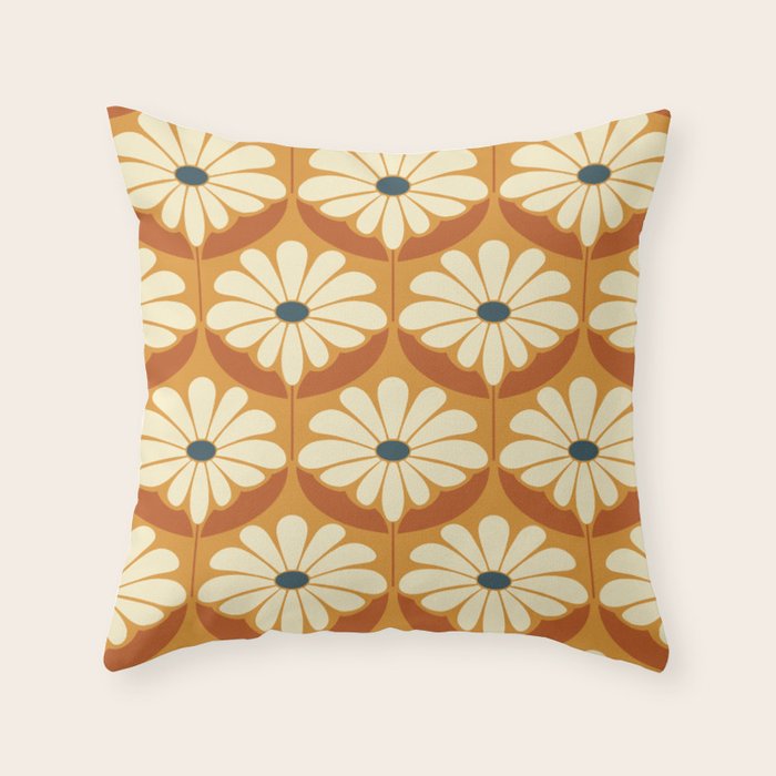 Flower Power - Retro Color Palette Throw Pillow Gallery Image 6