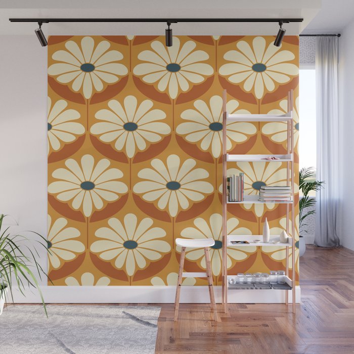 Flower Power - Retro Color Palette Wall Mural Gallery Image 1