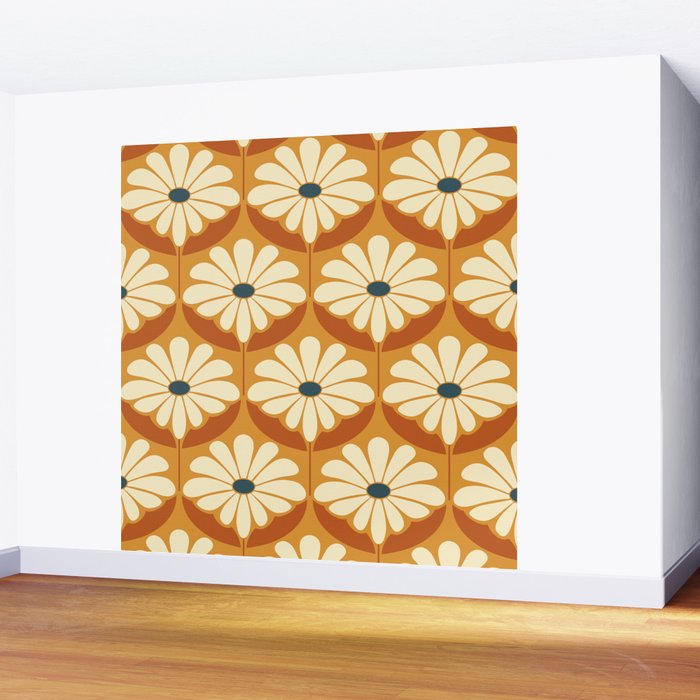 Flower Power - Retro Color Palette Wall Mural Gallery Image 2
