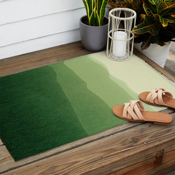 gradient landscape green Outdoor Rug Gallery Image 2