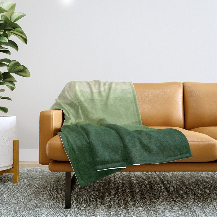 gradient landscape green Throw Blanket Gallery Image 1