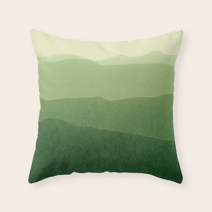gradient landscape green Throw Pillow Gallery Image 6