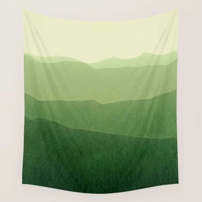 gradient landscape green Wall Tapestry Gallery Image 4