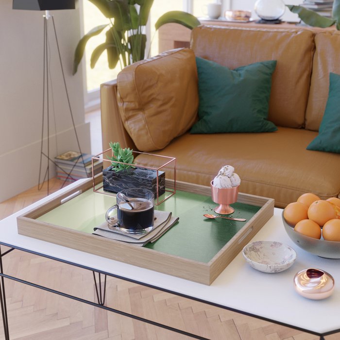 gradient landscape green Serving Tray Gallery Image 2