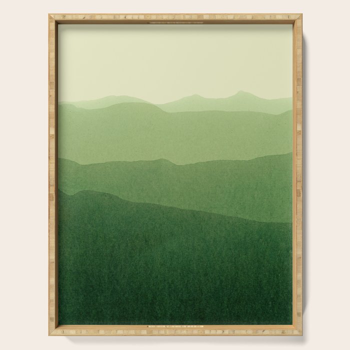 gradient landscape green Serving Tray Gallery Image 1