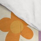 Retro hippie flower mosaic checkered pattern Comforter Gallery Image 4