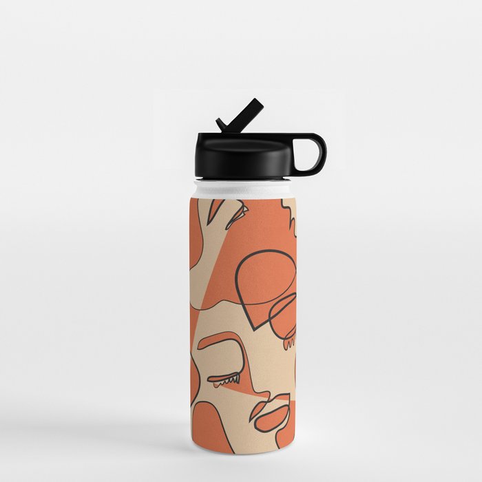 Abstract Faces 10 Water Bottle Gallery Image 1