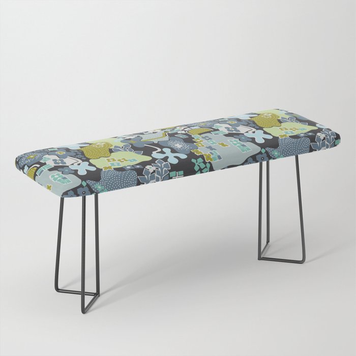 City life botanical park moonless night Bench Gallery Image 1
