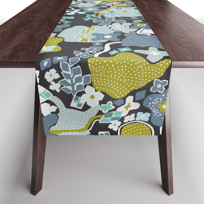 City life botanical park moonless night Table Runner Gallery Image 1