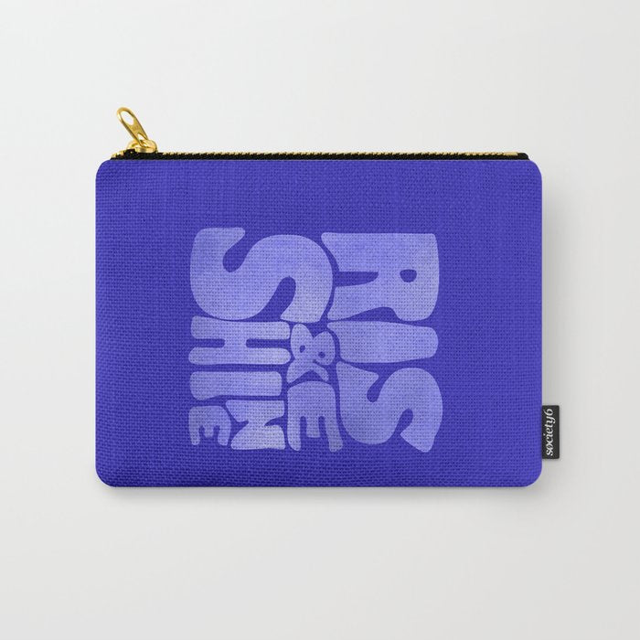 Rise and Shine - blue typography Carry All Pouch Gallery Image 1