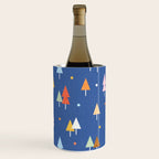 Colorful Scandinavian Christmas Trees on Blue Wine Chiller Gallery Image 2