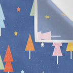 Colorful Scandinavian Christmas Trees on Blue Wall Tapestry Gallery Image 3