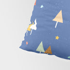 Colorful Scandinavian Christmas Trees on Blue Pillow Sham Gallery Image 4