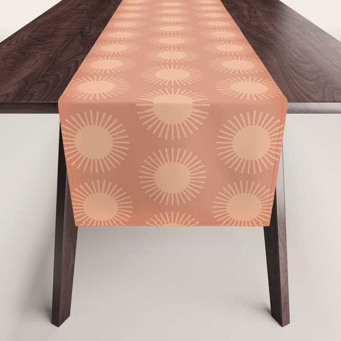 Boho Summer Sun Pattern XII Peach Table Runner Gallery Image 1