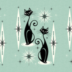 Mid Century Meow Retro Atomic Cats Mint Coffee Mug Gallery Image 2